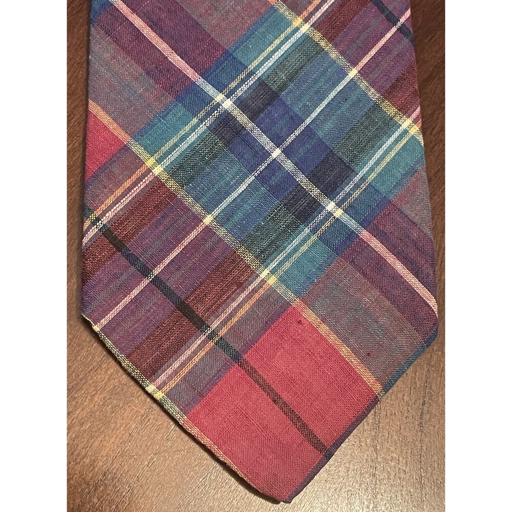 Robert Talbott For Latimers Ltd Green Red Blue Hand Made 100% Cotton Made In Usa